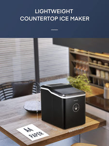 Ice Makers Machine Countertop, 9 Cubes Ready in 6 Mins, 28lbs 24Hrs, LED...