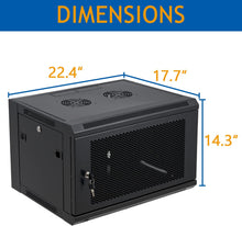 Load image into Gallery viewer, 6U Wall Mount Server Cabinet Network Rack Vented Enclosure Locking Door by