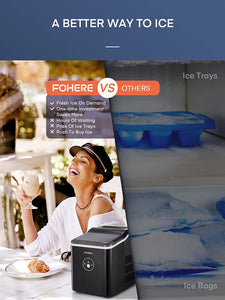 Ice Makers Machine Countertop, 9 Cubes Ready in 6 Mins, 28lbs 24Hrs, LED...