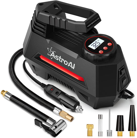 AstroAI Air Compressor Tire Inflator Portable Pump for Car Tires 12V Red