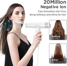 Load image into Gallery viewer, Professional Hair Dryer, 1400W Brushless 2concentrator with Diffuser, White