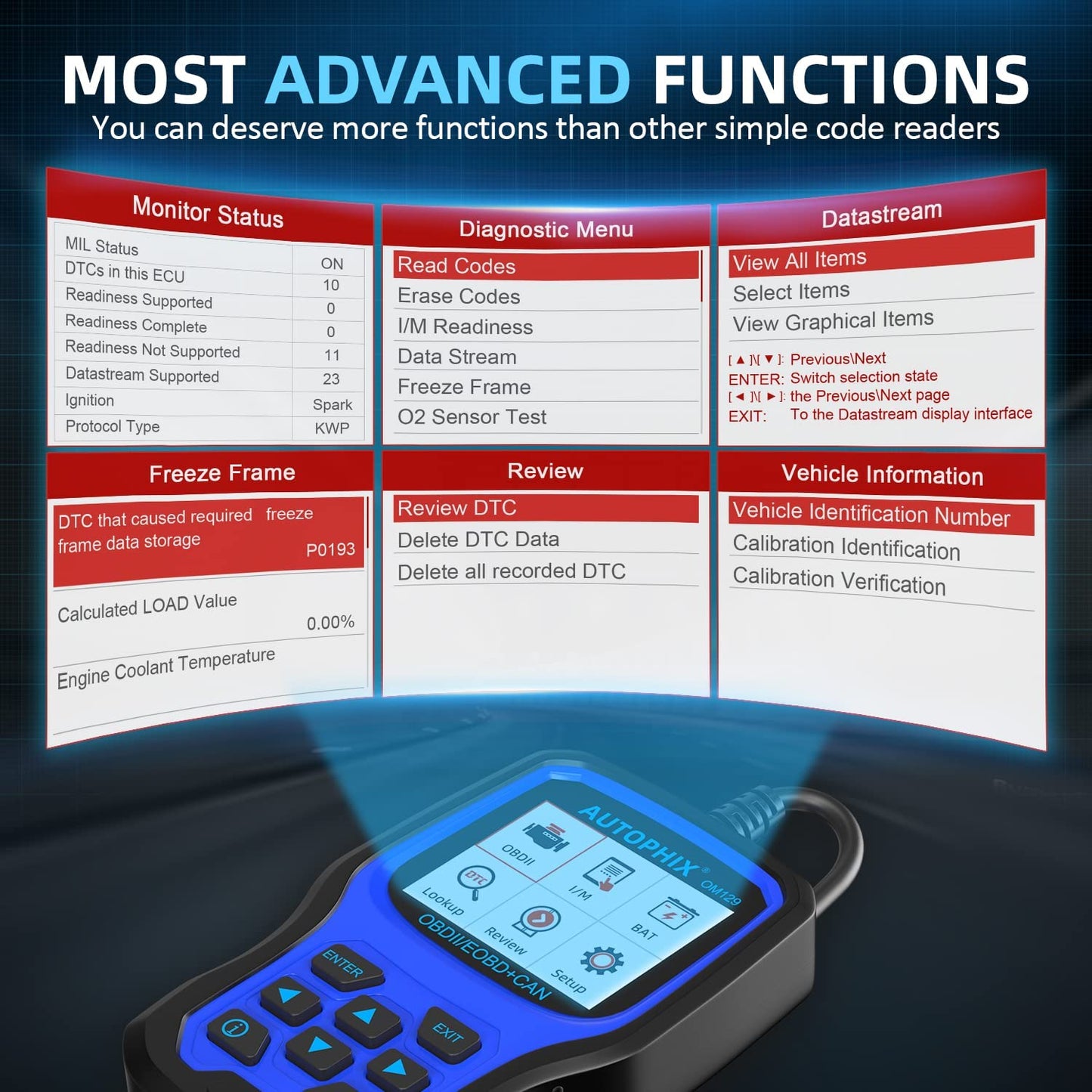 2023 Upgraded AUTOPHIX 2-in-1 OBD2 Scanner OM129 Battery Test Check Engine...