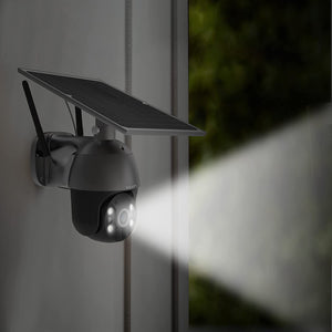 Home Security Camera Outdoor, Wireless WiFi Pan Tilt 360° View Spotlight Grey