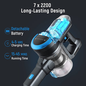 Fabuletta 24 Kpa Cordless Vacuum Cleaner - 6 in 1 Lightweight Stick Blue