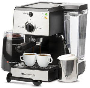 EspressoWorks 7 Pc All-In-One 9.75L x 11.5H x 9.0W, Black, Stainless Steel