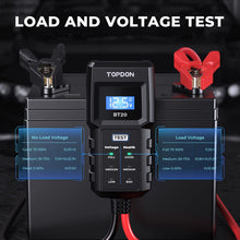 Load image into Gallery viewer, 12V Car Battery Tester, TOPDON BT20 Load Voltage Red, Black