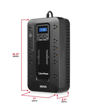Load image into Gallery viewer, CyberPower EC850LCD Ecologic UPS System, 850VA/510W, 12 Outlets, ECO Mode,...