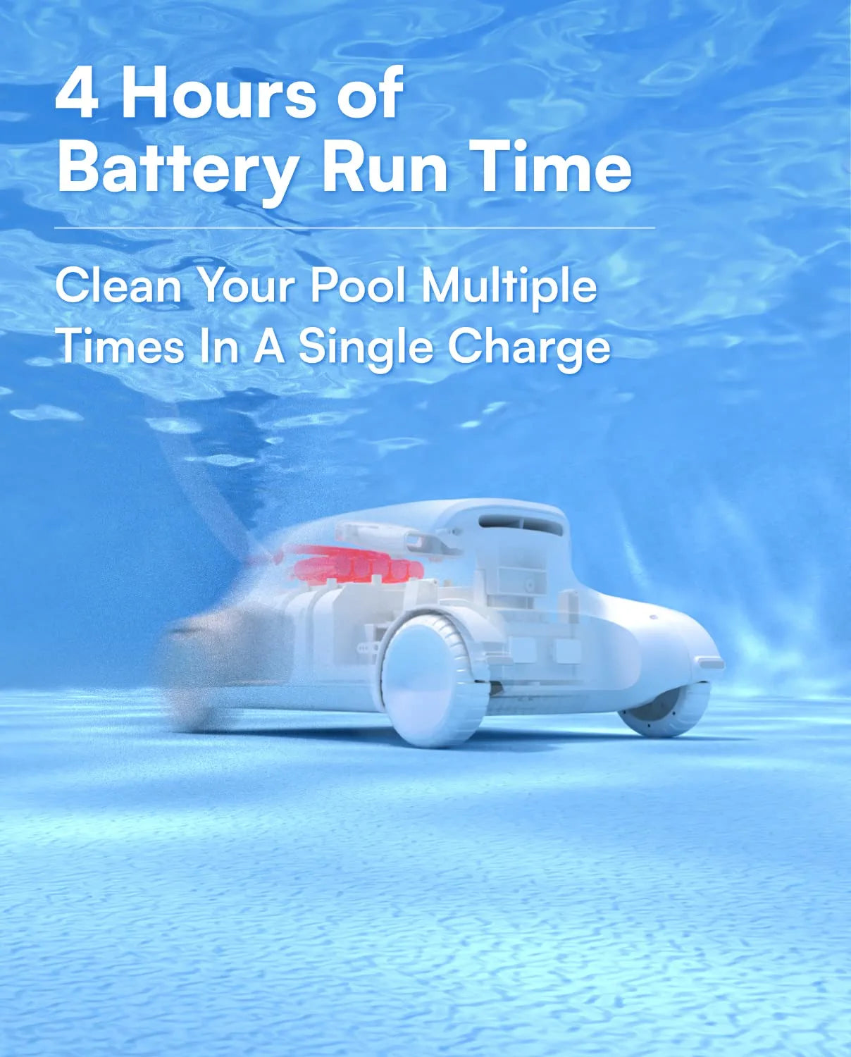 Genkinno P1 Cordless Robotic Pool Cleaner - Automatic Vacuum for White