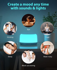 Anescra Sound Machine for Baby Adults 1 Count (Pack of 1), White-night Light