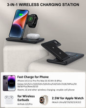 Load image into Gallery viewer, Wireless Charging Station, 3 in 1 Charger Awireless charger -black