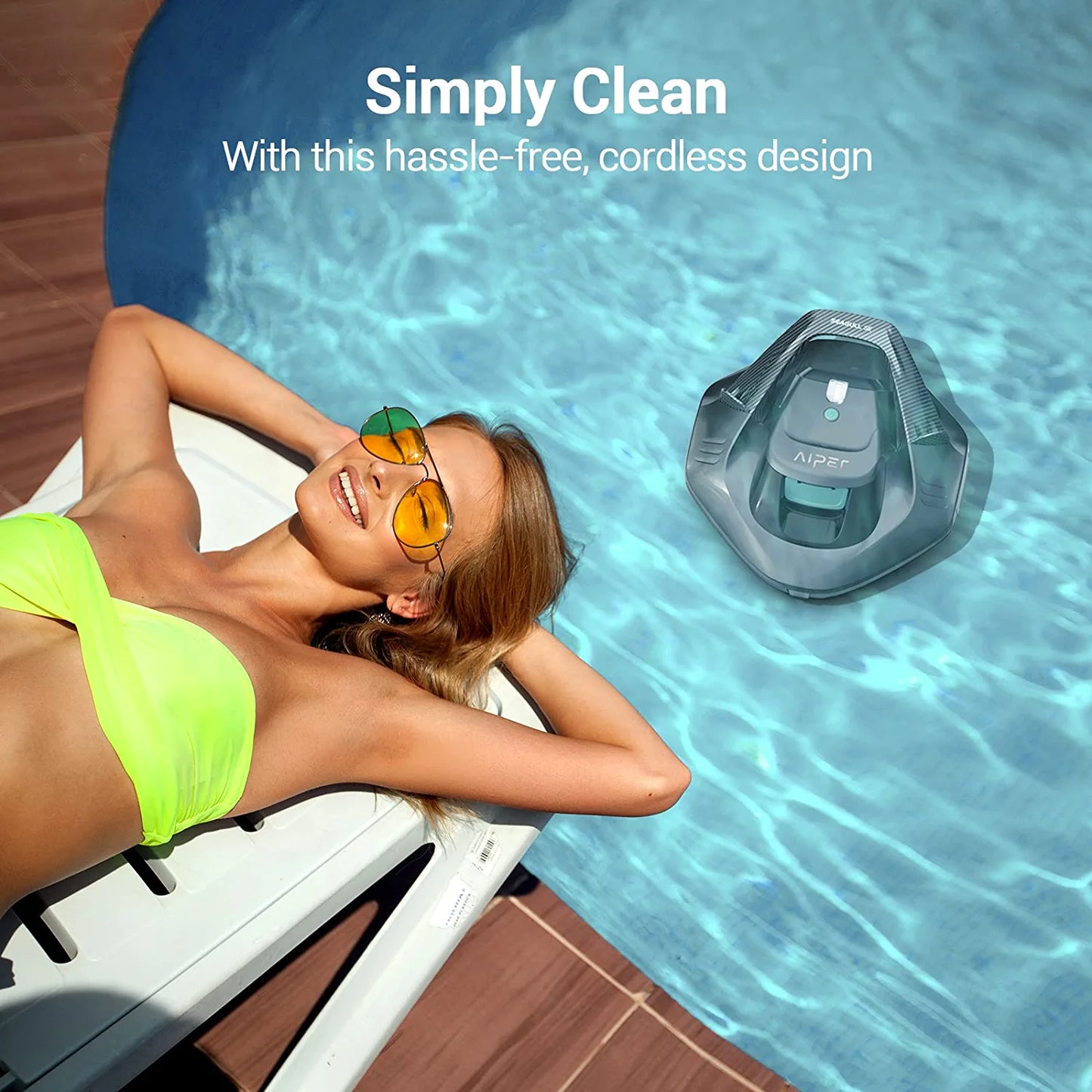 (2023 Upgrade) AIPER Cordless Robotic Pool Cleaner, Vacuum Lasts 90 Gray