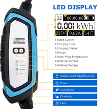 Load image into Gallery viewer, BougeRV Level 2 EV Charger, 240V 32Amp 25 Feet Charging Cable, Portable EVSE...