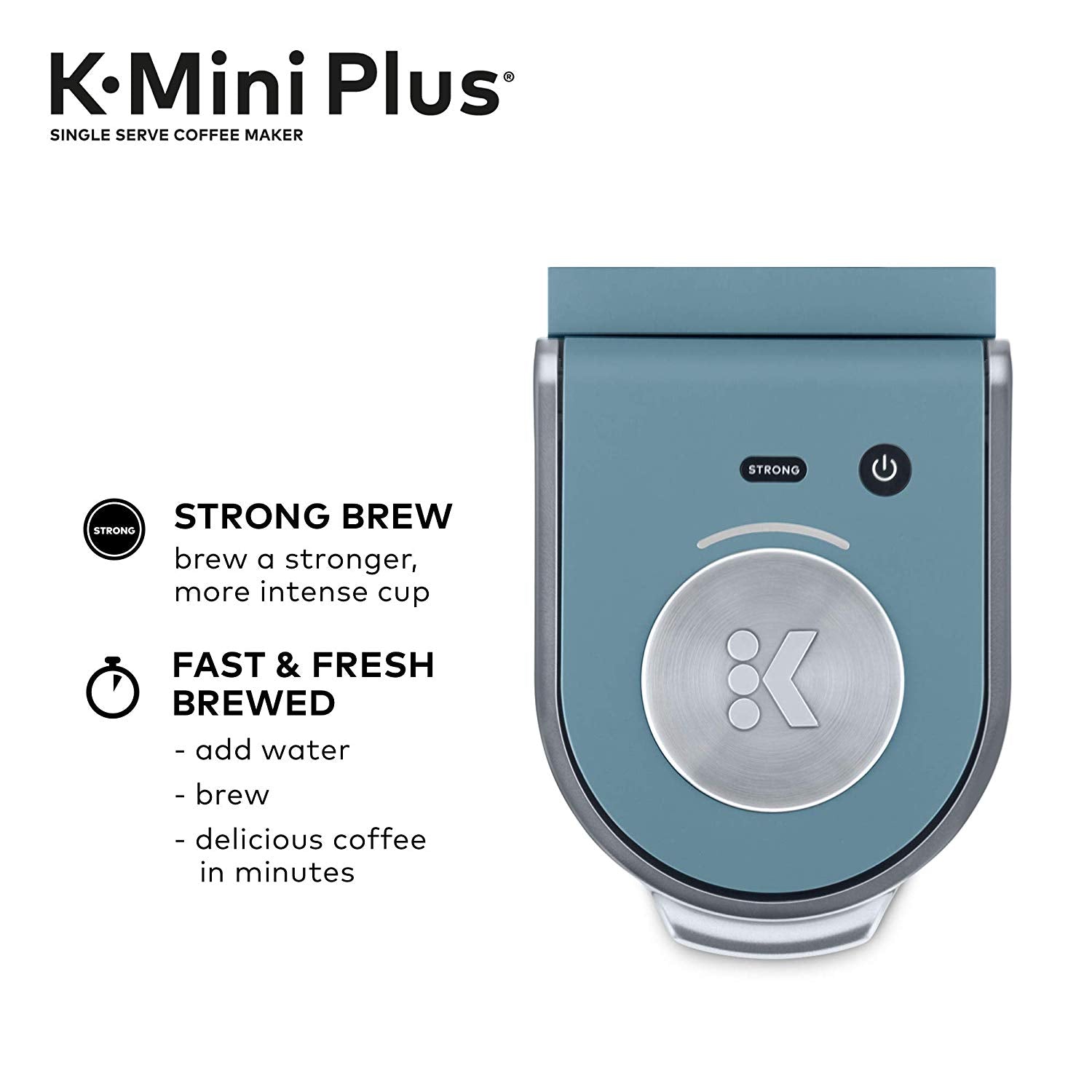 Keurig - K-Mini Plus Single Serve K-Cup Pod Coffee Maker Evening Teal