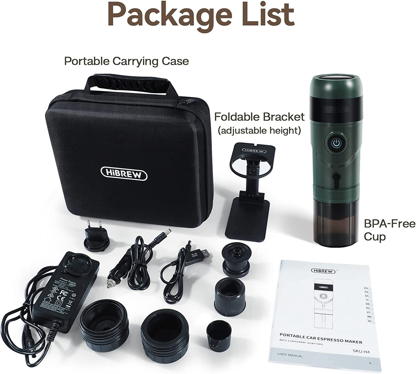 HiBREW 3-in-1 Portable Espresso Maker for Car, Nes* Premium, Green