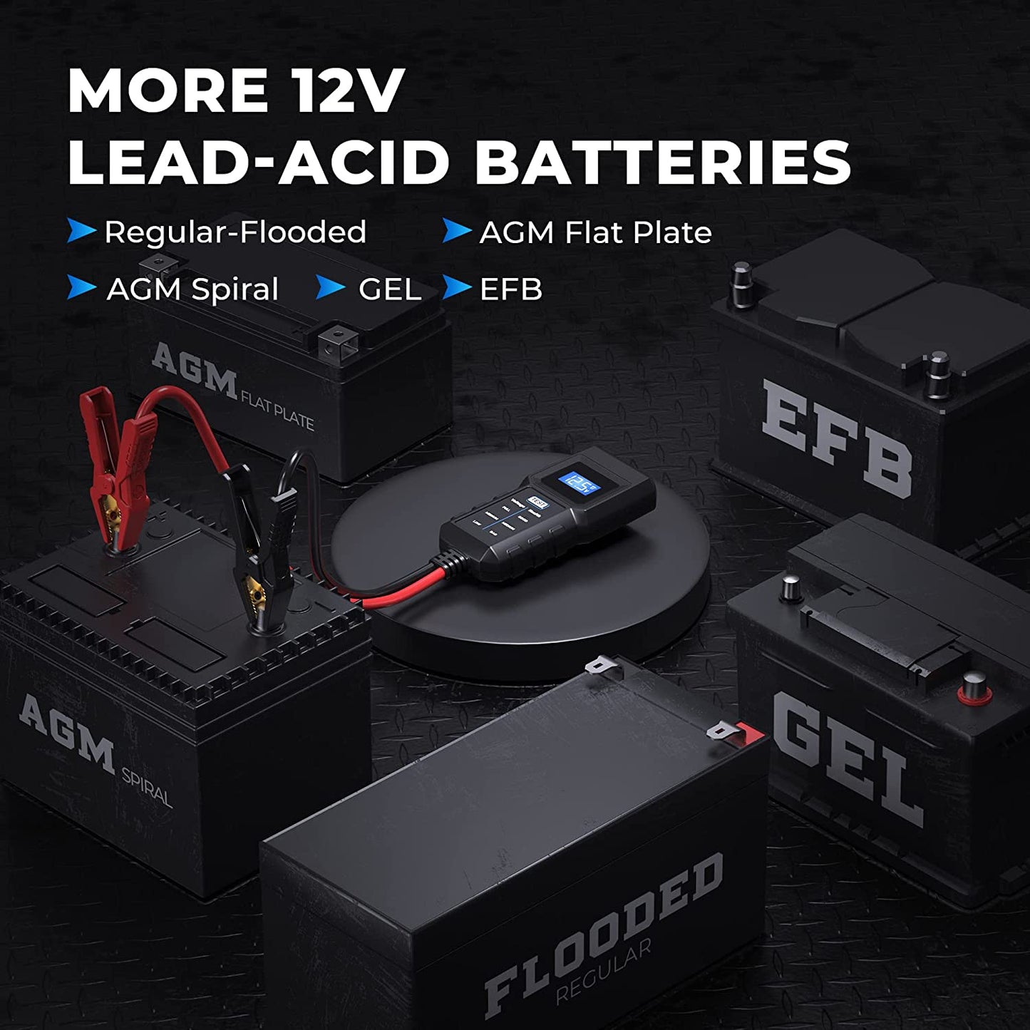 12V Car Battery Tester, TOPDON BT20 Load Voltage Red, Black