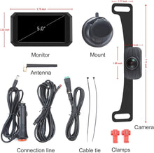 Load image into Gallery viewer, JUNHAOZ 720P HD Digital Wireless Backup Camera System 5inch license plate-cam
