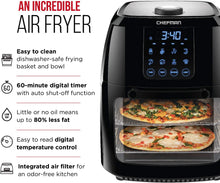 Load image into Gallery viewer, Chefman 6.3-Qt 4-In-1 Digital Air Fryer+, Rotisserie, 6.3 QT, Black - 6 Quart
