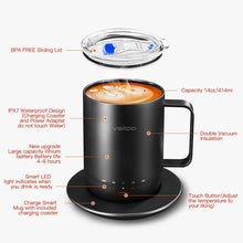 Load image into Gallery viewer, vsitoo S3 Pro Temperature Control Smart Mug with Lid, Coffee Warmer Black