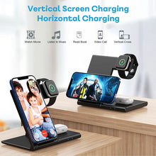 Load image into Gallery viewer, WATOE Wireless Charger 3 in 1 Charging Station for iPhone 14/13/12 Black