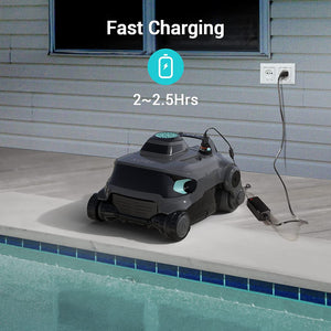 (2023 New) AIPER Elite Pro Cordless Robotic Pool Cleaner, Wall-Climbing Gray