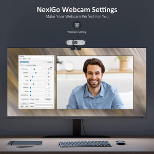 NexiGo N660P 1080P 60FPS Webcam with Software Control, Dual Microphone Black