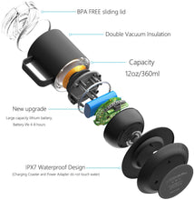 Load image into Gallery viewer, Smart Mug Warmer with Double Vacuum Insulation,VSITOO S3 Pro App Black