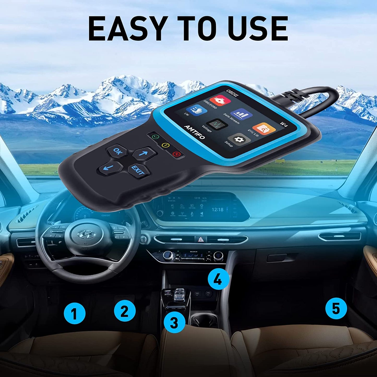 OBD2 Scanner Auto Check Car Engine Clear Fault Code Reader Automotive...