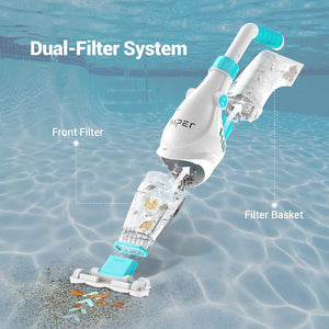 (2023 Upgraded) AIPER Cordless Pool Vacuum, Handheld Rechargeable White