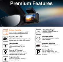 Load image into Gallery viewer, REXING V5 Dash Cam 4K Modular Capabilities 3840x2160@30fps UHD WiFi
