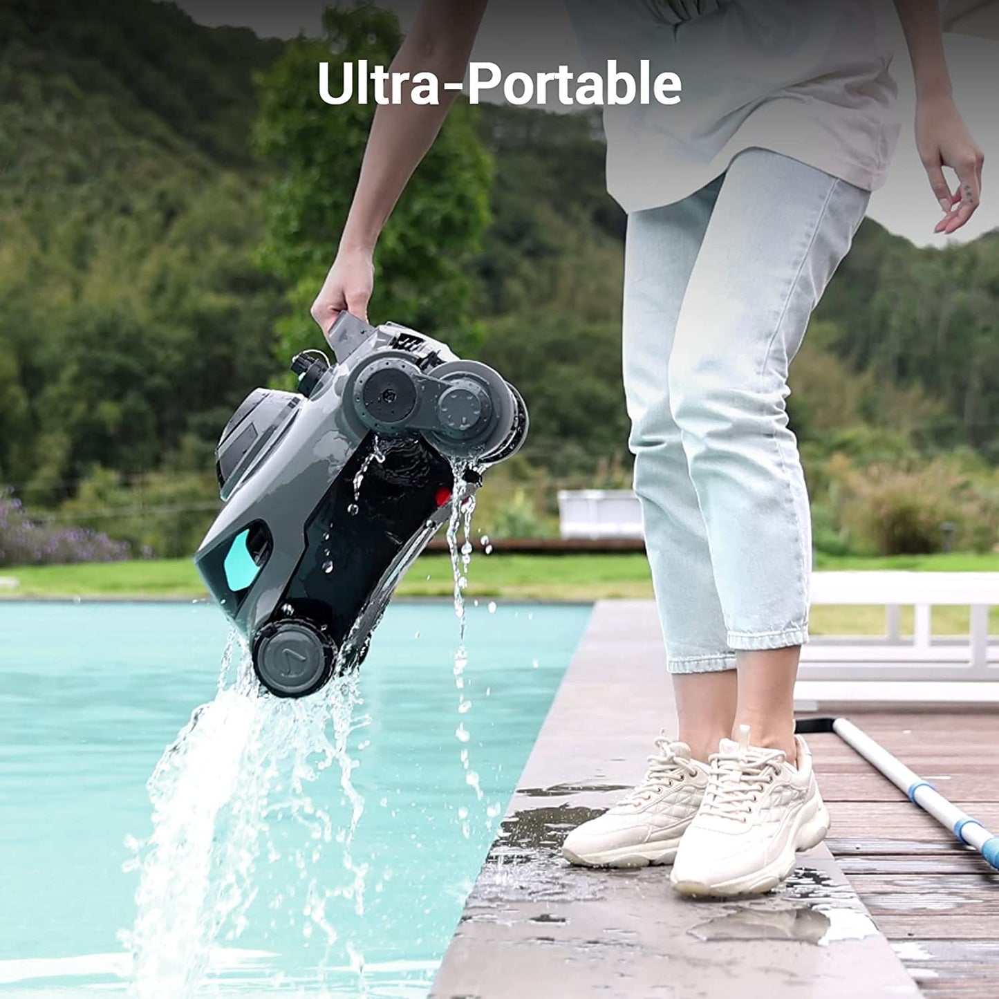 (2023 New) AIPER Elite Pro Cordless Robotic Pool Cleaner, Wall-Climbing Gray