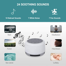 Load image into Gallery viewer, Anescra White Noise Machine with 24 Hi-Fi Soothing Sounds, Night Light and...