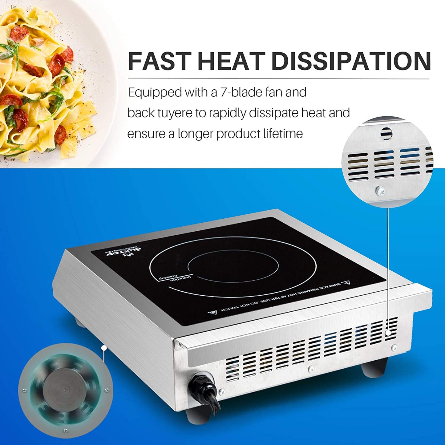 Duxtop Professional Portable Induction Cooktop, Commercial Range Silver/Black