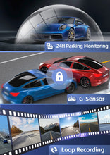 Load image into Gallery viewer, REDTIGER Dash Cam Front Rear Camera 4K/2.5K Full HD Car Dashboard Black