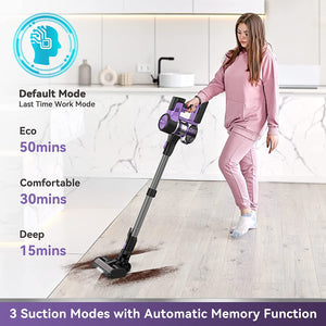 INSE Cordless Vacuum Cleaner, 26Kpa 350W Stick for Purple