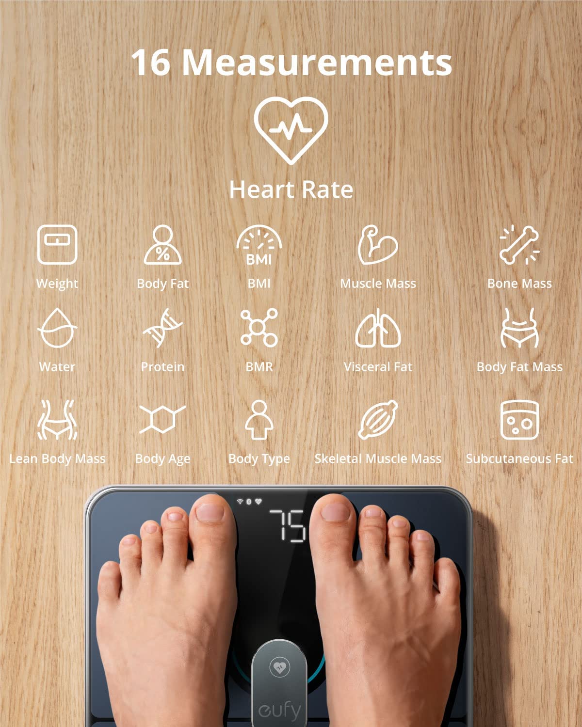 eufy Smart Scale P2 Pro, Digital Bathroom with Wi-Fi Black