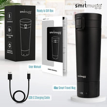 Load image into Gallery viewer, SMRTMUGG Heated Coffee Mug, All Day Battery Life, Black 10 oz.