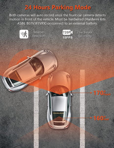 Vantrue S1 4K Dash Cam Built in GPS Speed, Front and Rear Dual 1080P Black