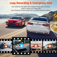 Load image into Gallery viewer, LAMTTO 3 Channel Dash Cam Front and Rear 1080P+720P+720P Car Camera IR Black