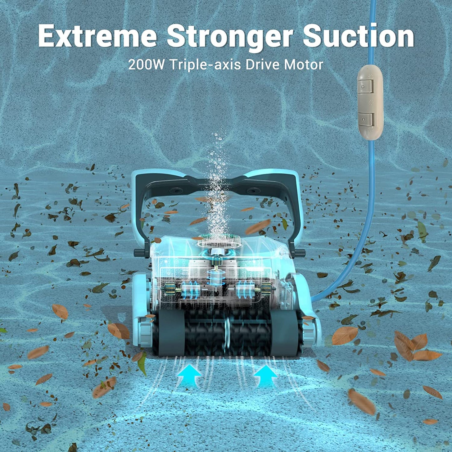 AIPER【Newest Tech】 Robotic Pool Cleaner with Wall Climbing, Automatic Gray