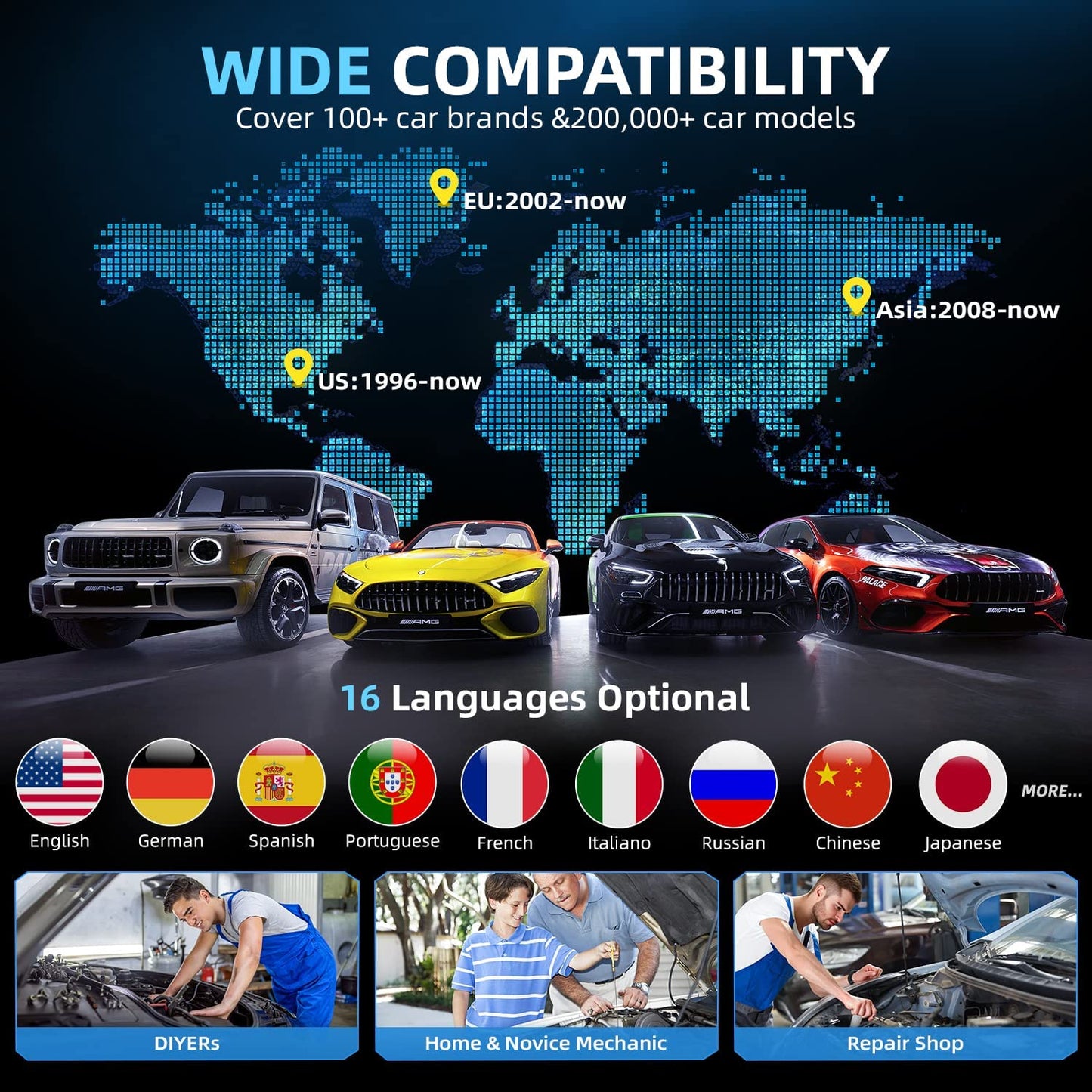 2023 Upgraded AUTOPHIX 2-in-1 OBD2 Scanner OM129 Battery Test Check Engine...