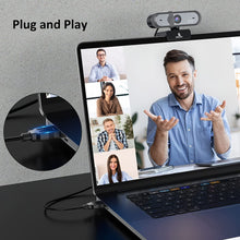 Load image into Gallery viewer, NexiGo N660P 1080P 60FPS Webcam with Software Control, Dual Microphone Black