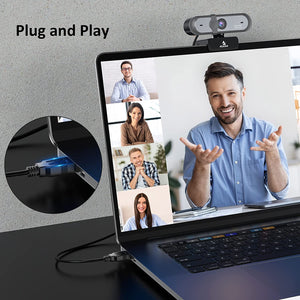 NexiGo N660P 1080P 60FPS Webcam with Software Control, Dual Microphone Black