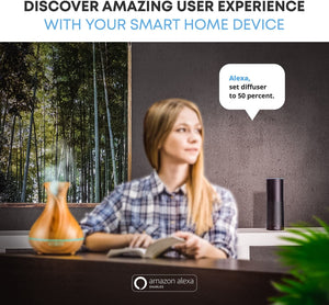 Smart WiFi Wireless Essential Oil Aromatherapy Diffuser - Works Light Brown
