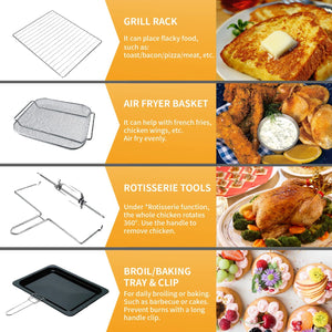 Feekaa Air Fryer Toaster Oven XL 21 QT Large Black