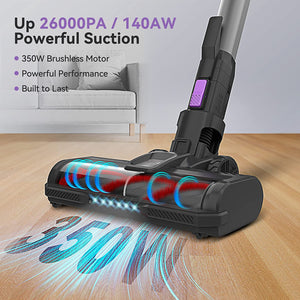 INSE Cordless Vacuum Cleaner, 26Kpa 350W Stick for Purple