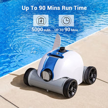 Load image into Gallery viewer, Cordless Robotic Pool Cleaner, Automatic 17.7*11.8*11.8, Blue and white