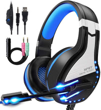 Load image into Gallery viewer, NPET HS10 Stereo Gaming Headset for PS4, PC, Xbox One Controller, Noise Blue