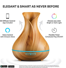 Load image into Gallery viewer, Smart WiFi Wireless Essential Oil Aromatherapy Diffuser - Works Light Brown
