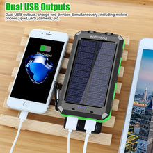 Load image into Gallery viewer, Durecopow Solar Charger, 20000mAh Portable Outdoor Waterproof 20000mAh-Green