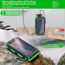 Load image into Gallery viewer, Durecopow Solar Charger, 20000mAh Portable Outdoor Waterproof 20000mAh-Green